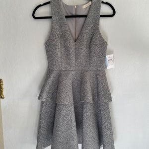 Everleigh Grey Heather Scuba Peplum Flare Dress